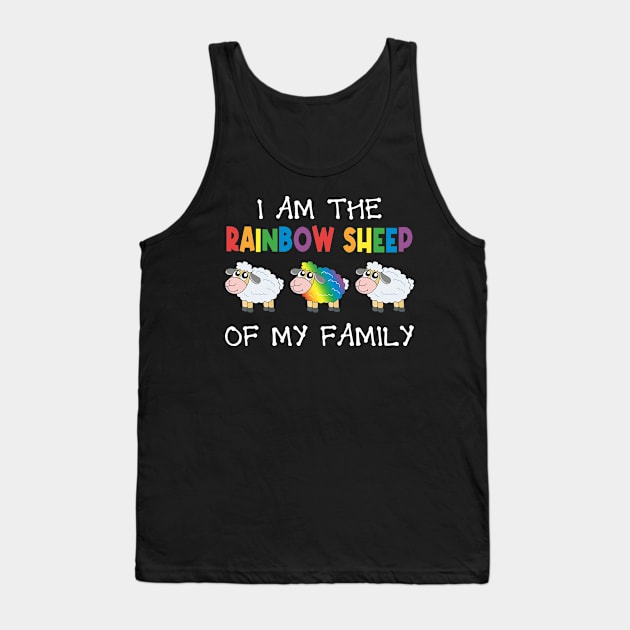 The Rainbow Sheep of My Family Parents Support Pride Gift For Women Men Tank Top by Los San Der